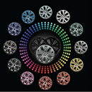 4 INSERTI GRIGIO SCURO COPPA RUOTA FARAD 241 14" FREEWHEELING