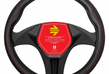 COPRIVOLANTE MOMO CONFORT NERO/ROSSO 38/39 CM